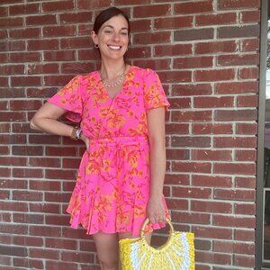 NEW SUGARLIPS hot shot romper in orange/pink